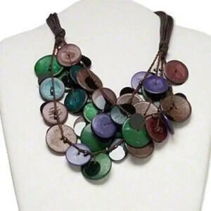 Handmade Tropical Coconut Palm Tree Multi-Strand Necklace